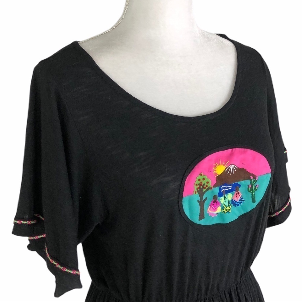 Pitusa Inca pima Campesino black minidress coverup beach swim medium - Picture 9 of 14